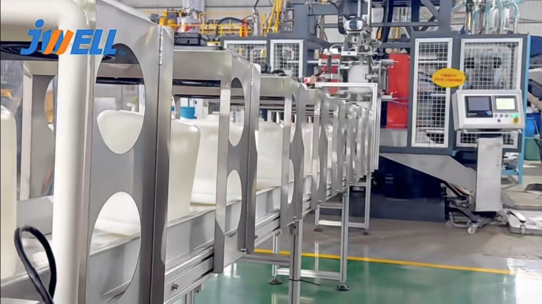 JWELL 50L/100L Double Station Blow Molding Machine for Open-top Flange Barrel Chemical Liquid Container